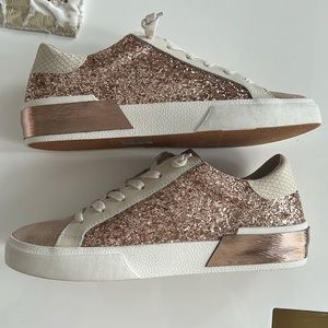 Dolce Vita Zina rose gold glitter sneakers